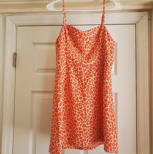 80s/90s/Disco Lips & Hearts Orange Dress (Nordstrom, US 8)